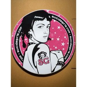 Vintage 90’s Suicide Girls Round Sticker Decal RARE